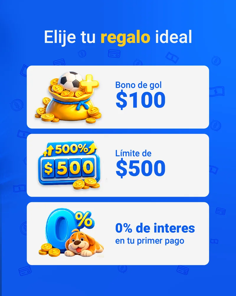 Elige una de tres recompensas: cupón de aumento de crédito, cupón de 0% de interés o cashback